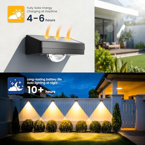 Solar Fence Lights Outdoor Waterproof, Fence Lights Solar Powered 16 Pack