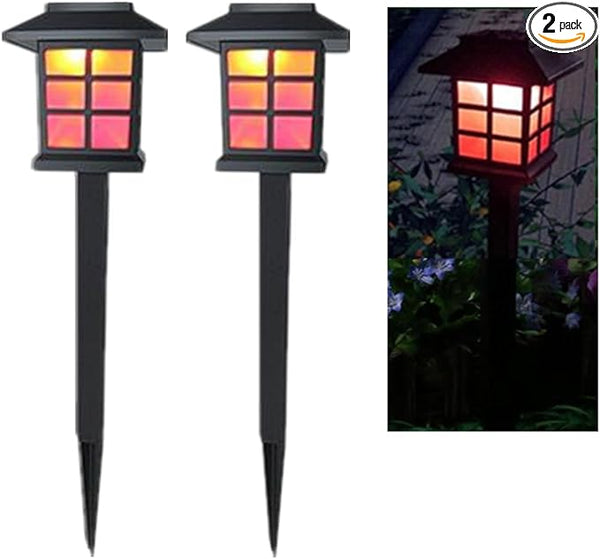 Outdoor Solar Pathway Lights Waterproof 2-Packs Outside LED Decorative Lights Landscape Lighting for Yard Patio | Lumora