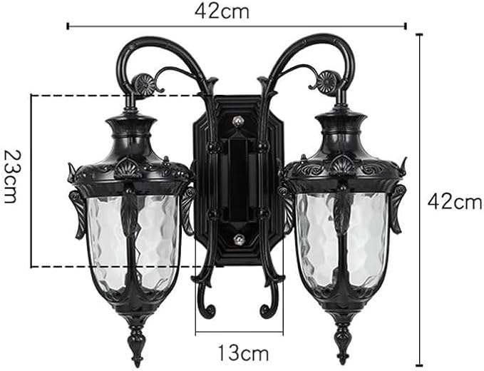 European Waterproof Outdoor Wall Light,2-Heads AlumiExpression artistique m Metal Victoria Sconce,E26 Minimalist | Lumora