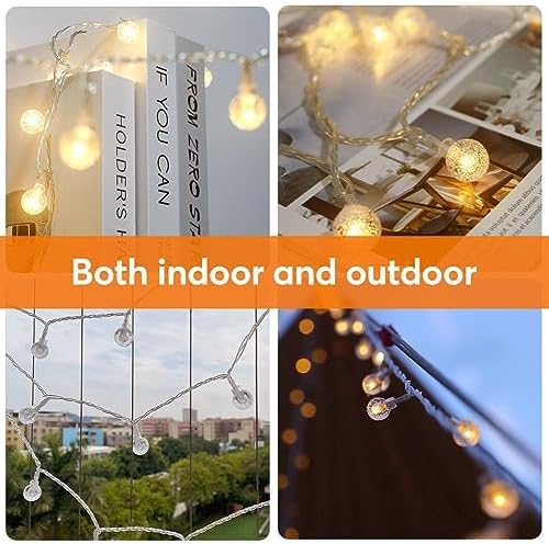 116ft Color Changing String Lights, 200 LED Multicolor & Warm White Crystal Globe Lights with Remote, 11 Modes | Lumora