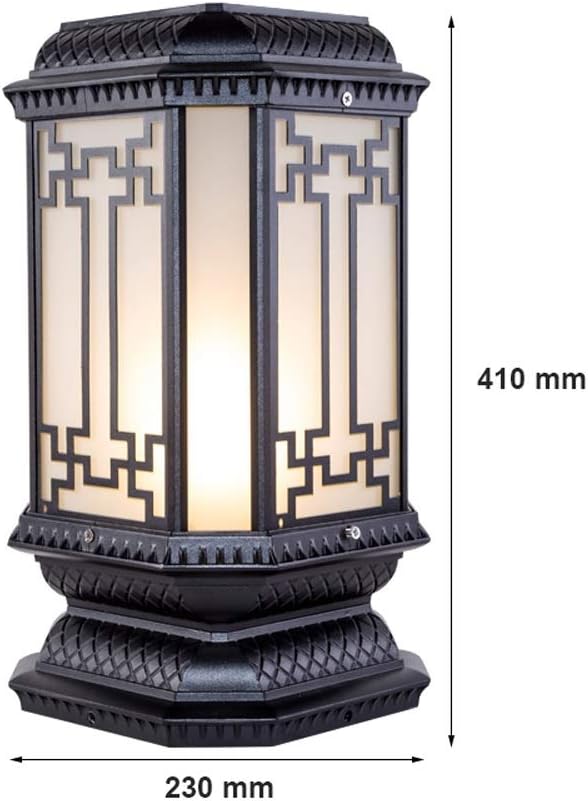 Lights Outdoor IP43 Waterproof Retro LED Solar Column Lamp Super Bright External Listing Garden Landscape Light Outdoor Lawn Street Path Post Pillar Light Patio Table Lamp E27 Edison Glass Lantern Sta