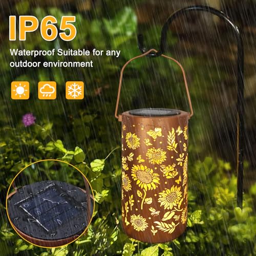 BSGlobal Sunflower Solar Lanterns Outdoor Waterproof Hanging Lights