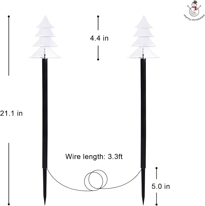 BRIGHTDECK Christmas Solar Pathway Lights Outdoor Decorations,Xmas Tree Lights Waterproof Led Garden Stake Light for Walkway Yard Lawn Porch Holiday Decor 5-Pack (Small Tree, 5 Pack)