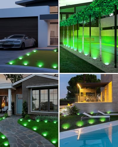 btfarm 16 Pack Solar Lights Outdoor Waterproof, 8 LED Solar Ground Lights