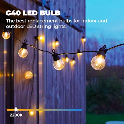 GvvooHome 36 Pack LED G40 Replacement Bulbs for String Lights, Warm White