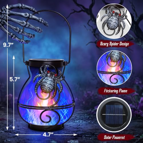 Halloween Solar Lights Outdoor Spider Hanging Solar Lanterns