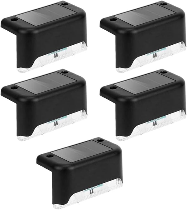 5pcs Outdoor Solar Step Lights Waterproof LED Deck and Corridor Lights with Warm White Glow for Garden Fence Patio | Lumora