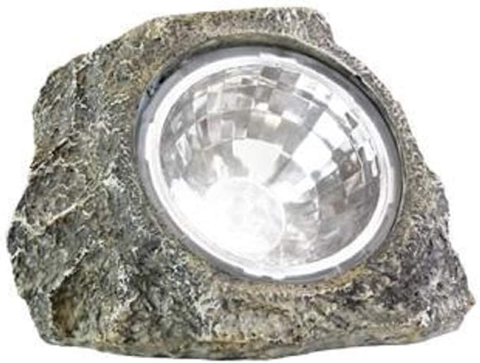 Large 7" wide Garden Solar Rock Lights Outdoor