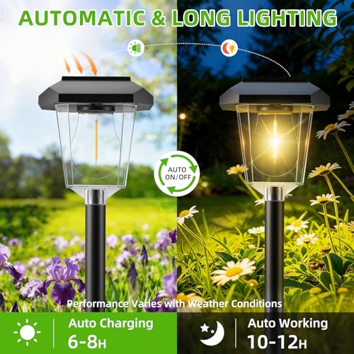 16Pack Solar Pathway Lights Outdoor, Warm White LED Waterproof Solar Lights