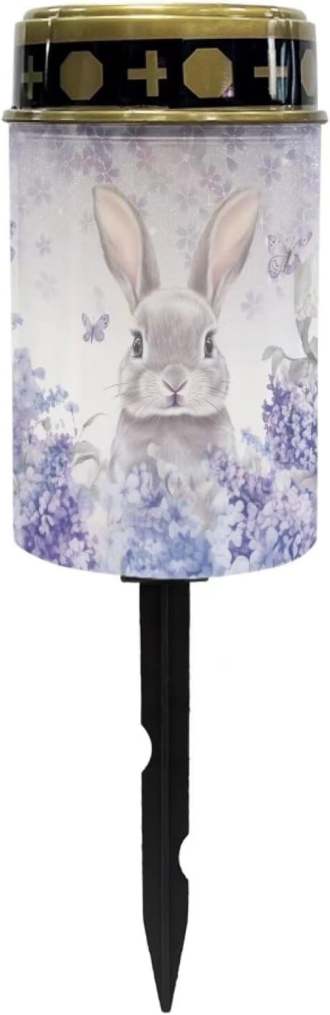 Rabbit Floral Solar Cemetery Grave Decorations, Waterproof Memorial Cemetery Decorations - Outdoor Path Light | Lumora