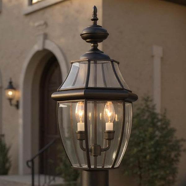 Urban Ambiance Luxury Colonial Outdoor Post Light, Large Size: 21" H x 11" W, with Tudor Style Elements, Versatile | Lumora