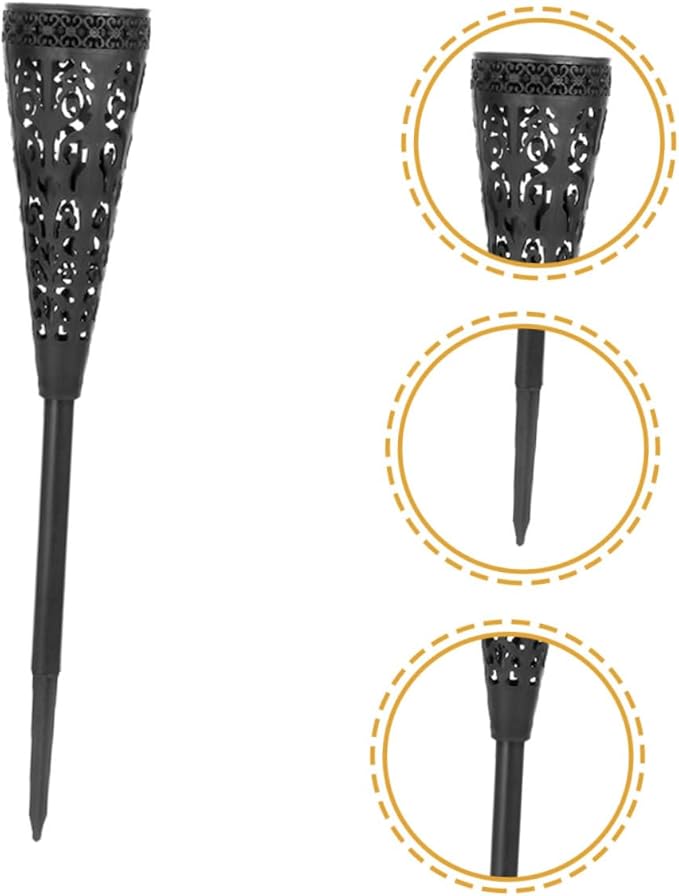 4pcs Solar Pathway Lights Outdoor Waterproof Solar Lawn Garden Yard Patio Decorative LED Warm Light Plastic Hollow Design