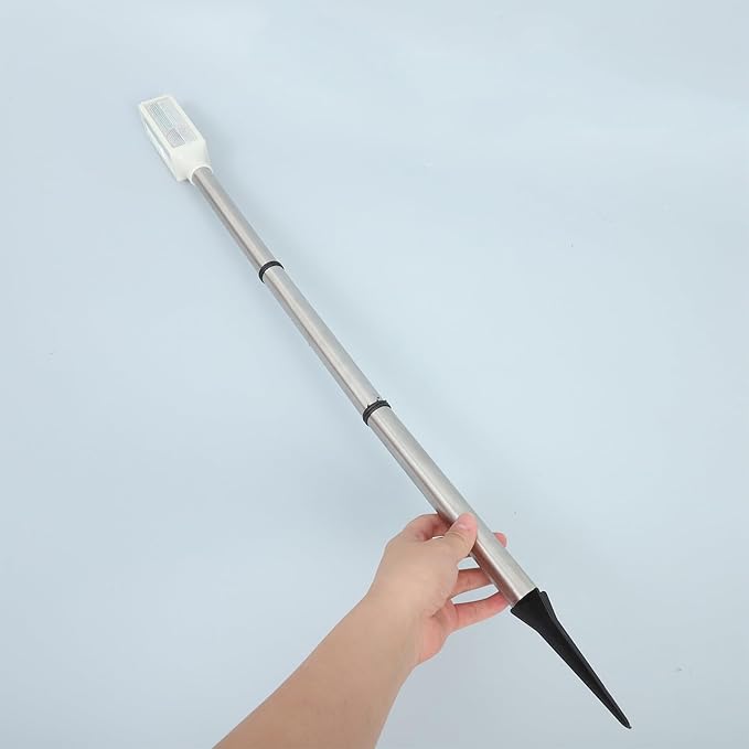 FRCOLOR Solar Powered Lawn Stake Light and Outdoor Garden Pathway Lamp for Patio and Backyard, White LED Warning Light with Solar Energy, Sturdy Yard Stake Lamp for Courtyard and Driveway