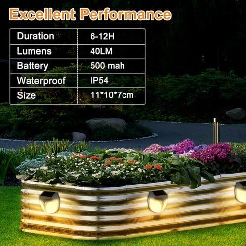 Raised Garden Bed Solar Lights Magnetic, IPX4 Waterproof Solar Lights Outdoor Dusk to Dawn, Solar Powered Garden | Lumora