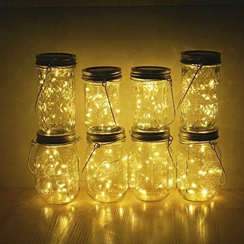 Decorman Solar Mason Jar Lid Lights, 6 Pack 20 LED Waterproof String Fairy Star Firefly Jar Lids Lights for Patio | Lumora