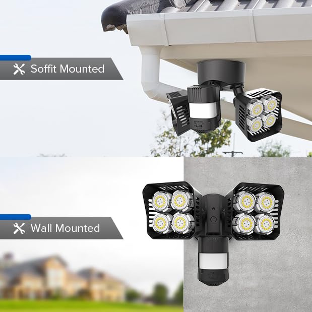SANSI 36W 3600LM LED Motion Sensor Outdoor Light, IP65 5000K (Black)
