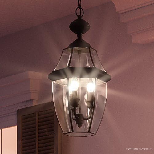 Urban Ambiance Luxury Colonial Outdoor Pendant Light, Large Size: 21" H x 12.5" W, with Tudor Style Elements | Lumora