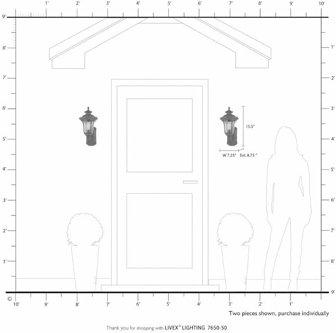 Livex Lighting 7650-58 Oxford 1 Light Imperial Bronze Cast Aluminum Wall Lantern with Light Amber Water Glass | Lumora