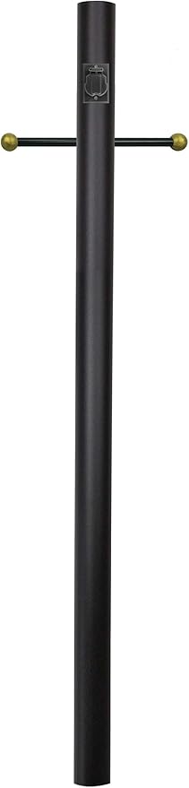 Solus 7-Foot Direct Burial Lamp Post – Outdoor Aluminum Light Pole with Decorative Cross Arm & 120V Outlet – Fits | Lumora