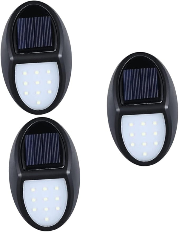 Hemoton 3pcs 10 Led Solar Deck Lights Outdoor Stair Lights Waterproof for Yard Patio Path Garden Fence Walkway Step | Lumora