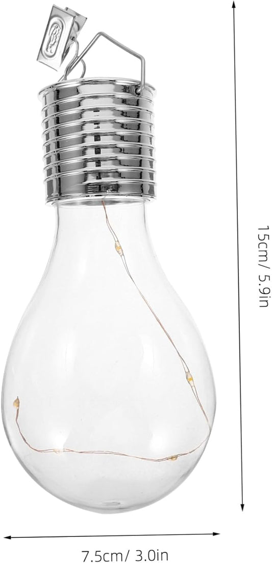 4pcs Solar Powered Copper Wire Led Hanging Light Bulb Warm White Decorative Chandelier for Outdoor Garden Eco-Friendly LEDs Design Installation
