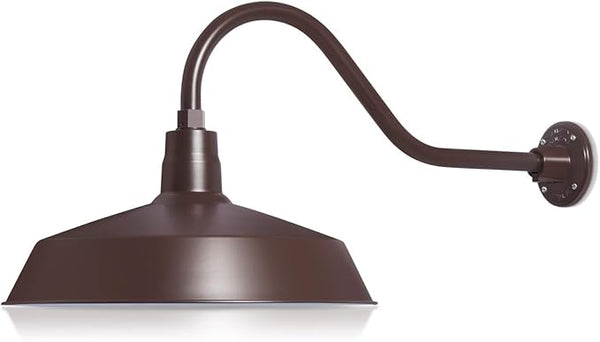 17in. Architectural Bronze Outdoor Gooseneck Barn Light Fixture With 22in. Long Extension Arm - Wall Sconce | Lumora