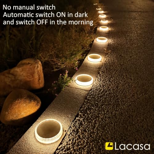 Lacasa Solar Deck Lights, 1 Pack Driveway Walkway Step Light Solar Powered