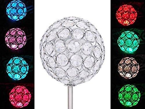 Solar Crystal Ball Globe Light, Solar Power Multi-Color Color Changing LED Decorative Stake Garden Yard Light