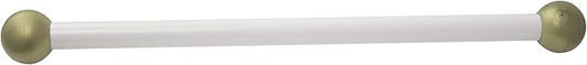Solus SCA-335WH-4PK 15" Aluminum Cross Arm Ladder Rest for Outdoor Lamp Posts and Poles, Easy to Mount, Maintenance Free and Weather Resistant, White Bar with Gold Caps, Pack of 4