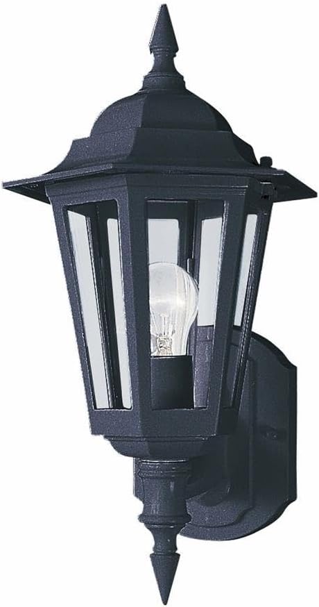 Maxim Cast-1 Light Outdoor Wall Lantern in Early American Style-8 Inches Wide by 17 inches high-Black Finish | Lumora