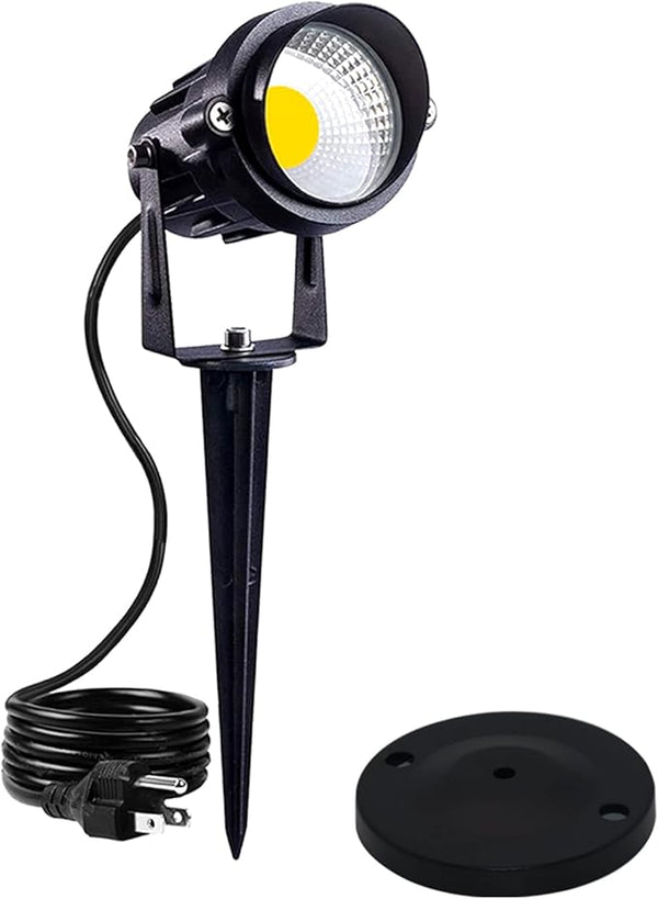 HANNAHONG 5W AC120V Landscape Up Down Spot-Light with Spiked Stand and Base,Warm White COB LED for Lawn Garden | Lumora