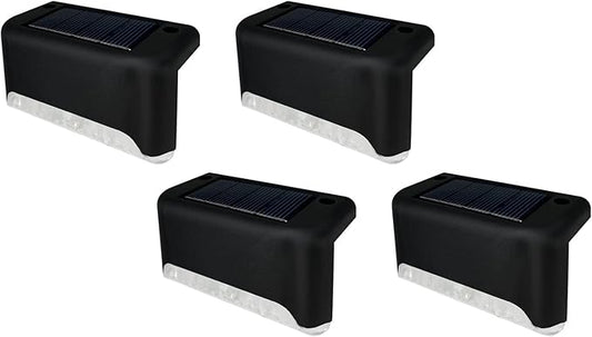 Solar Outdoor Lights, Waterproof Solar Powered Steps Light Outdoor, Wireless LED Lighting Lamp Fence Walkway Patio Stair Garden Path Rail Backyard Fences, 4 Pack Warm White