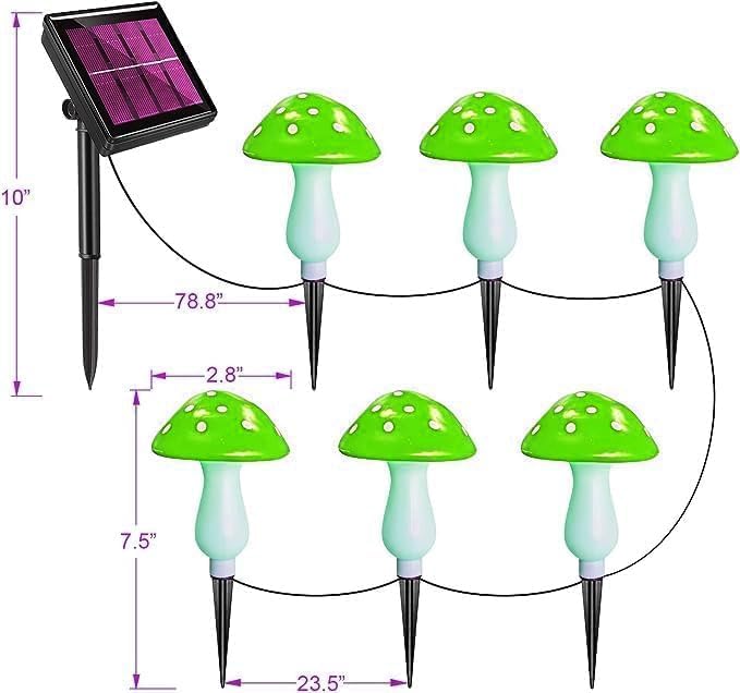 Generic Mushroom Solar Lights Outdoor, Waterproof Mushroom Landscape Lights 8 Lighting Modes Mushroom Garden Fairy | Lumora