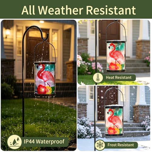 MUMTOP Flamingo Solar Lantern Outdoor Waterproof Hanging Garden Light