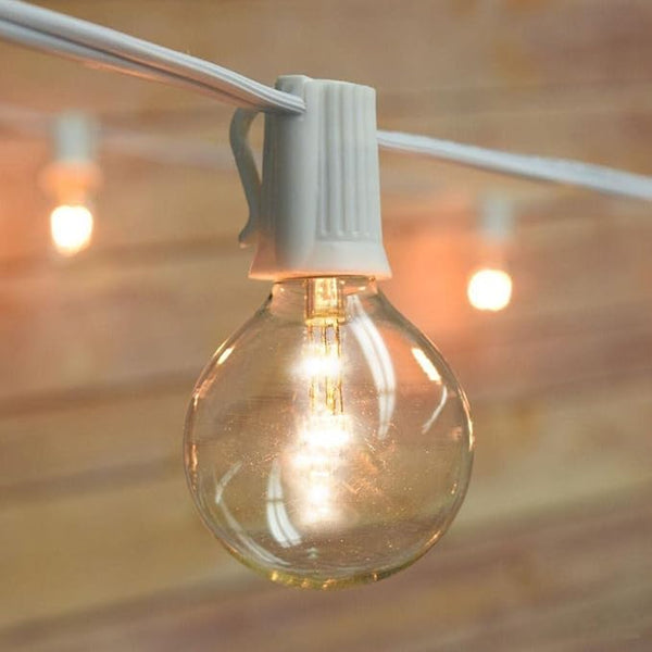 fantado 21 FT Shatterproof Light Bulb LED Outdoor Patio String Light Set, 10 Socket E12 C7 Base, White Cord - G50-2 | Lumora