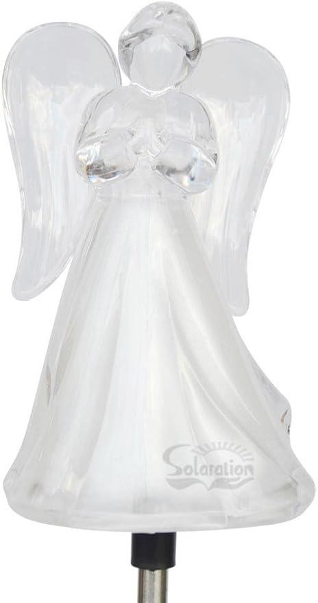 Solar Wholesale 1053-2 A Set of Two Frosty Praying Angels Solar Garden Stake LED Lights