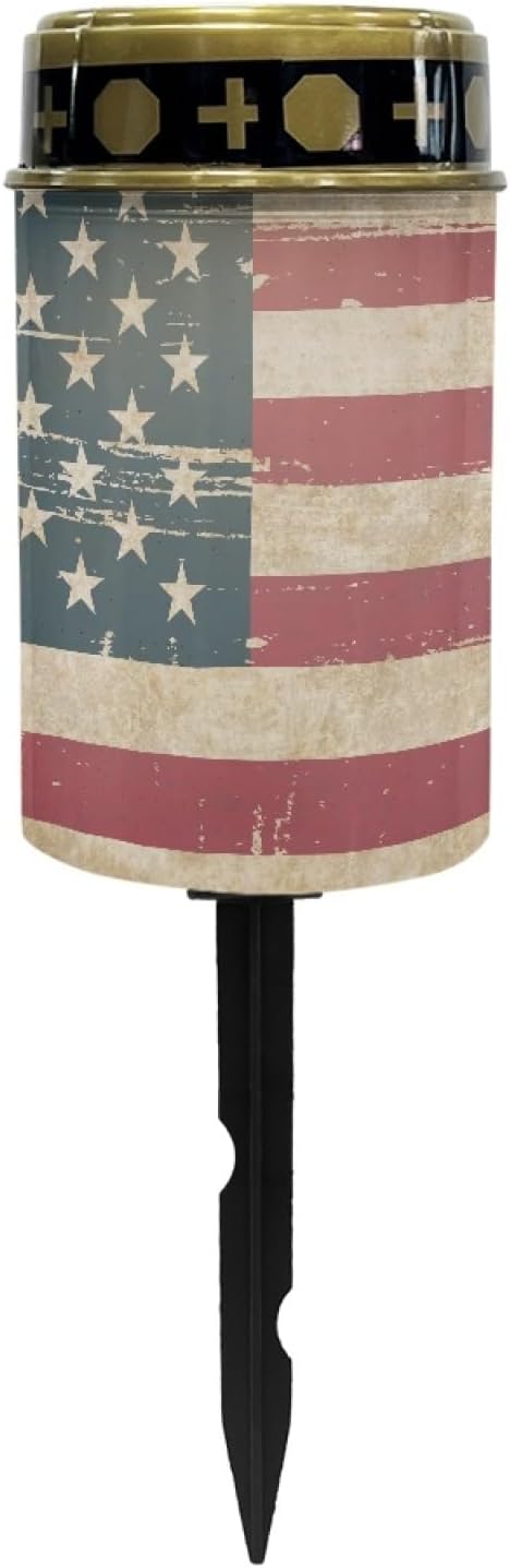 US Flag Solar Garden Lights Outdoor Waterproof Pathway Decorations for Yard Path Patio Warm White Lantern Solar | Lumora