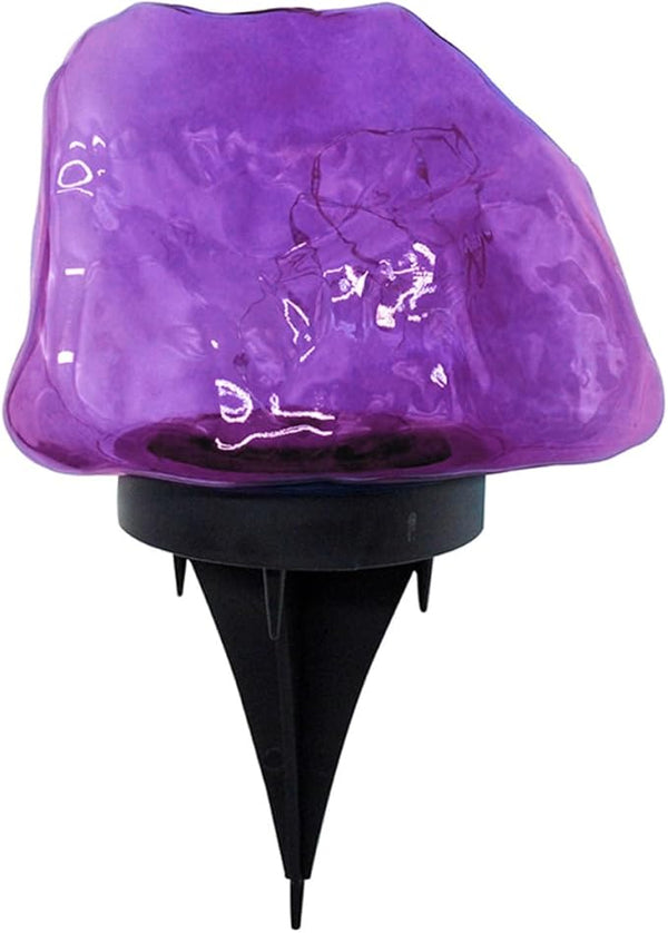 DOITOOL Solar Stone Design Outdoor LED Buried Ground Lamp Waterproof Yard Landscape Light Purple Garden Solar | Lumora