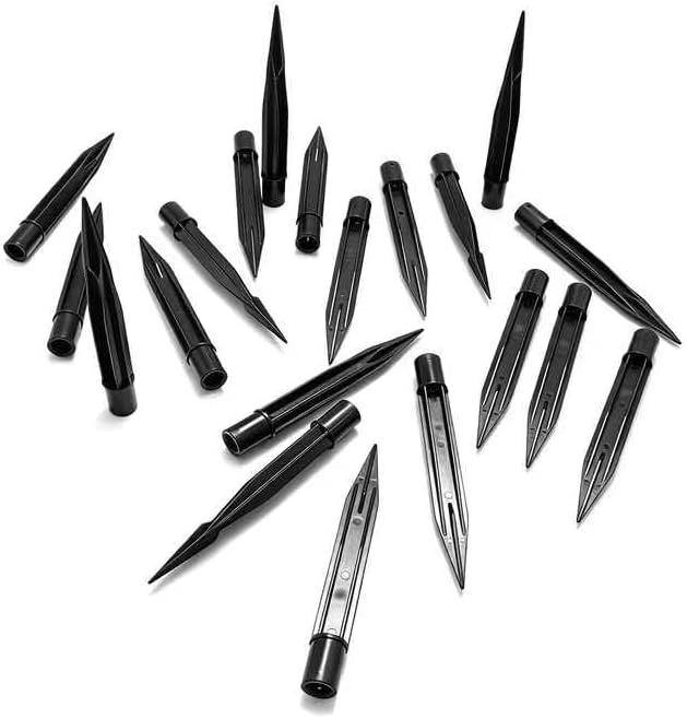 20PCS Solar Light Spikes 0.39", 0.64" Christmas Plastic Torch Lights Spikes for Outdoor Yard Garden, I.D.0.39 Inch/10MM, O.D 0.64 inch/16.3 MM, Replacement Stake for Solar Lights Pegs