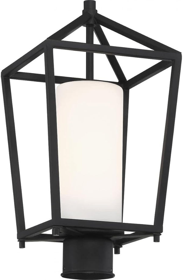 NUVO 60/6595 Hopewell Lighting Fixture, 1Lt Post Lantern, Matte Black - Outdoor Path Light | Lumora