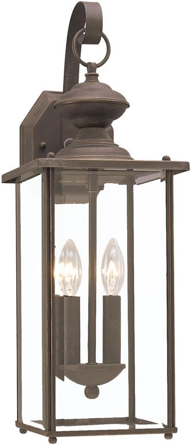 Sea Gull Lighting 8468-71 Jamestowne Outdoor Wall Lantern Outside Fixture, Two - Light, Antique Bronze | Lumora