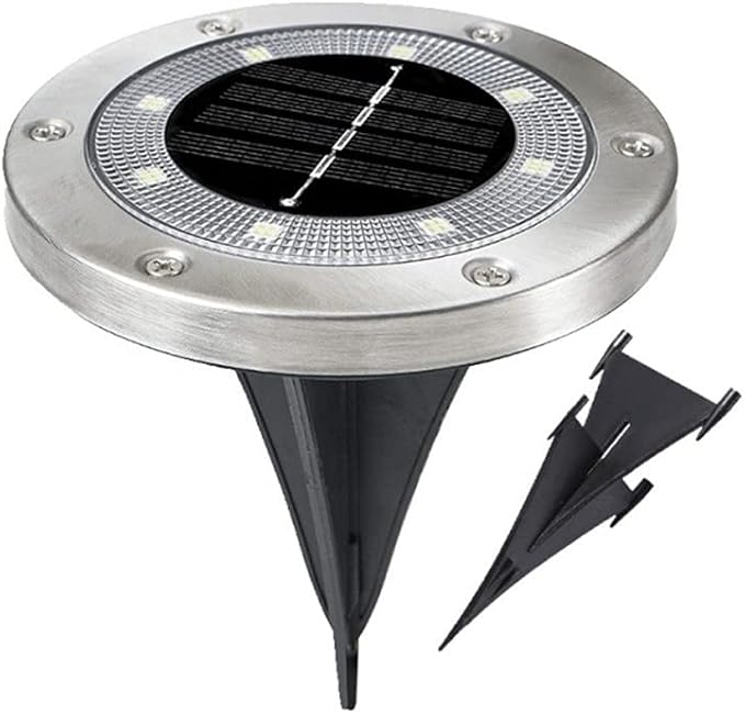 SagaSave 4 Pcs Solar Light with 8 LED Light Beads Outdoor Waterproof Garden Light Pathway Disk Bright in Ground | Lumora