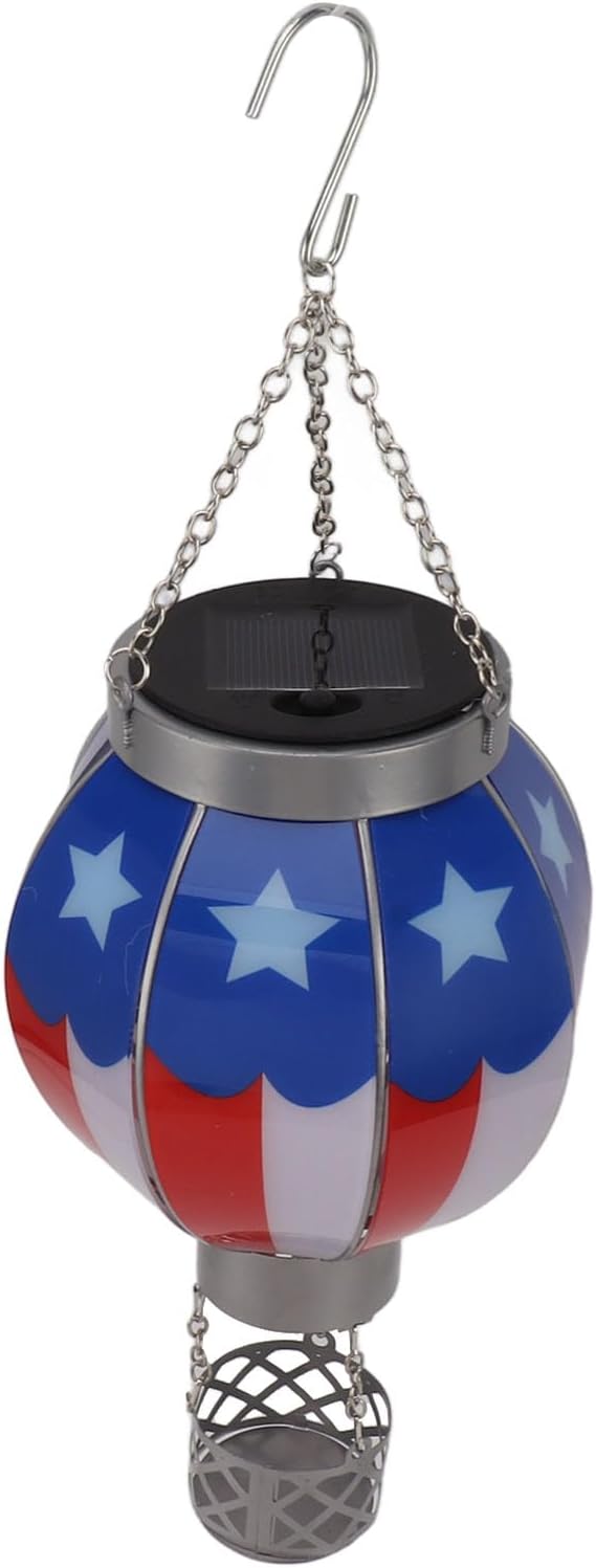 Solar Lantern Hot Air Balloon with Flickering Flame Light, Outdoor Hanging Lights Outdoor Garden Decor Lantern Decorative for Garden Yard Patio Farmhouse Decoration