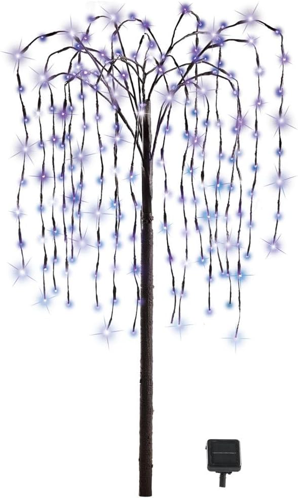Collections Etc. LED Solar Willow Tree, Outdoor Solar Tree with Colorful Solar-Powered Lights with Adjustable | Lumora