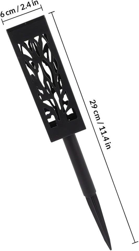 2 Pcs Solar Garden Path Lights Hollow-Out LED Lawn Lamps Warm White Outdoor Yard In-ground Decorative Lighting for Walkways and Patios