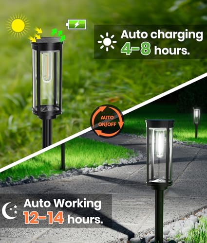 Solar Driveway Lights, 4 Pack, Cool White, Geometric Shade, IP65