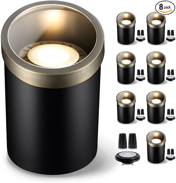 Gardenreet Low Voltage Brass Well Lights - LED 12V Weatherproof In-Ground Replaceable Bulb - Outdoor Path Light | Lumora