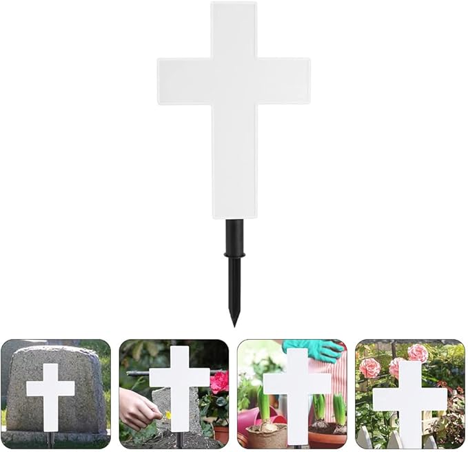 Uonlytech Solar Cross Garden Light, Cross Shaped Memorial s Cemetery Decorations for Grave Outdoor, Remembrance Halloween Decor