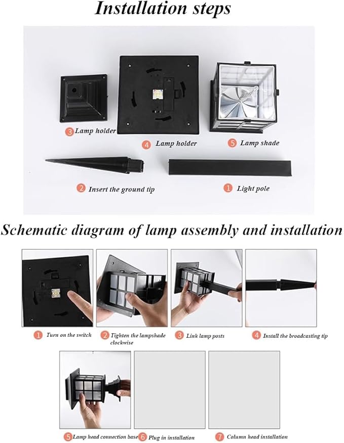 Etlegor Chinese Decor Lights, Solar Pathway Lights Waterproof Lawn Night Light for Outside/Lawn/Patio/Yard/Pathway/Walkway/Driveway Decoration (Color : White Light, Size : 8PCS)