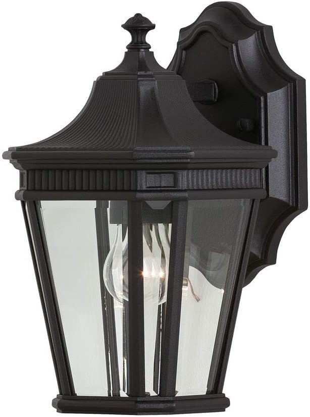 Feiss OL5400BK Cotswold Lane Outdoor Patio Lighting Wall Lantern, Black, 1-Light (7"W x 12"H) 100watts